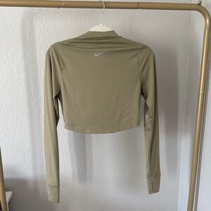 Nike Women's Olive Long Sleeve Crop Top